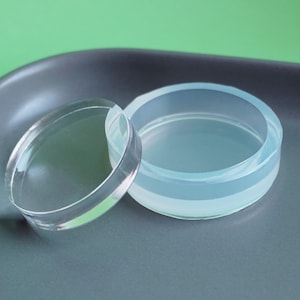 37 mm flache Kreis transparente Silikonform. Klare Form für flache Scheibe. Stärke 8 mm.