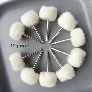 Resin Polishing Buffing Heads: Wool Felt Rotary Tool Set of 10