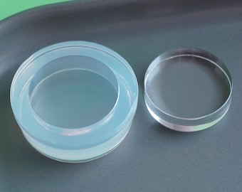 30 mm platt cirkelform i transparent silikon: Hartsgjutning, hantverk. 8 mm djup