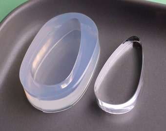 Transparent silikonform för en platt droppform: Hartsgjutning, hantverk, 40x19x8mm