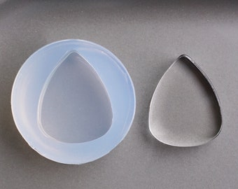 Moule en silicone transparent en forme de larme : coulée de résine, travaux manuels, 25 x 31 x 8 mm