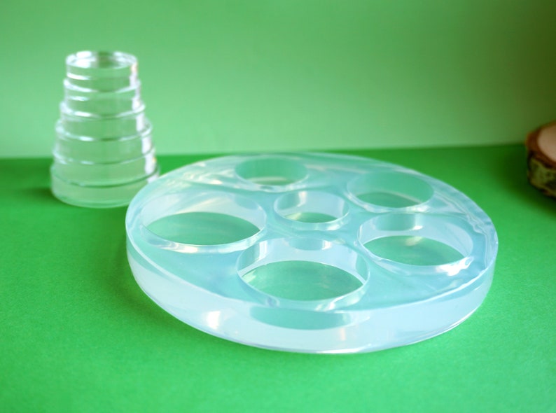 Transparent Silicone Mold for 6 Flat Circles: 40, 37, 35, 30, 27, 25 Mm ...