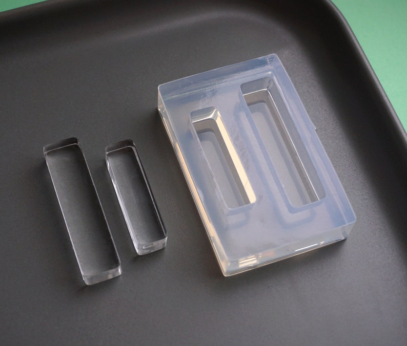 Clear Silicone Mold: Flat Rectangle Resin Casting (35x10 & 45x11 Mm) - Etsy