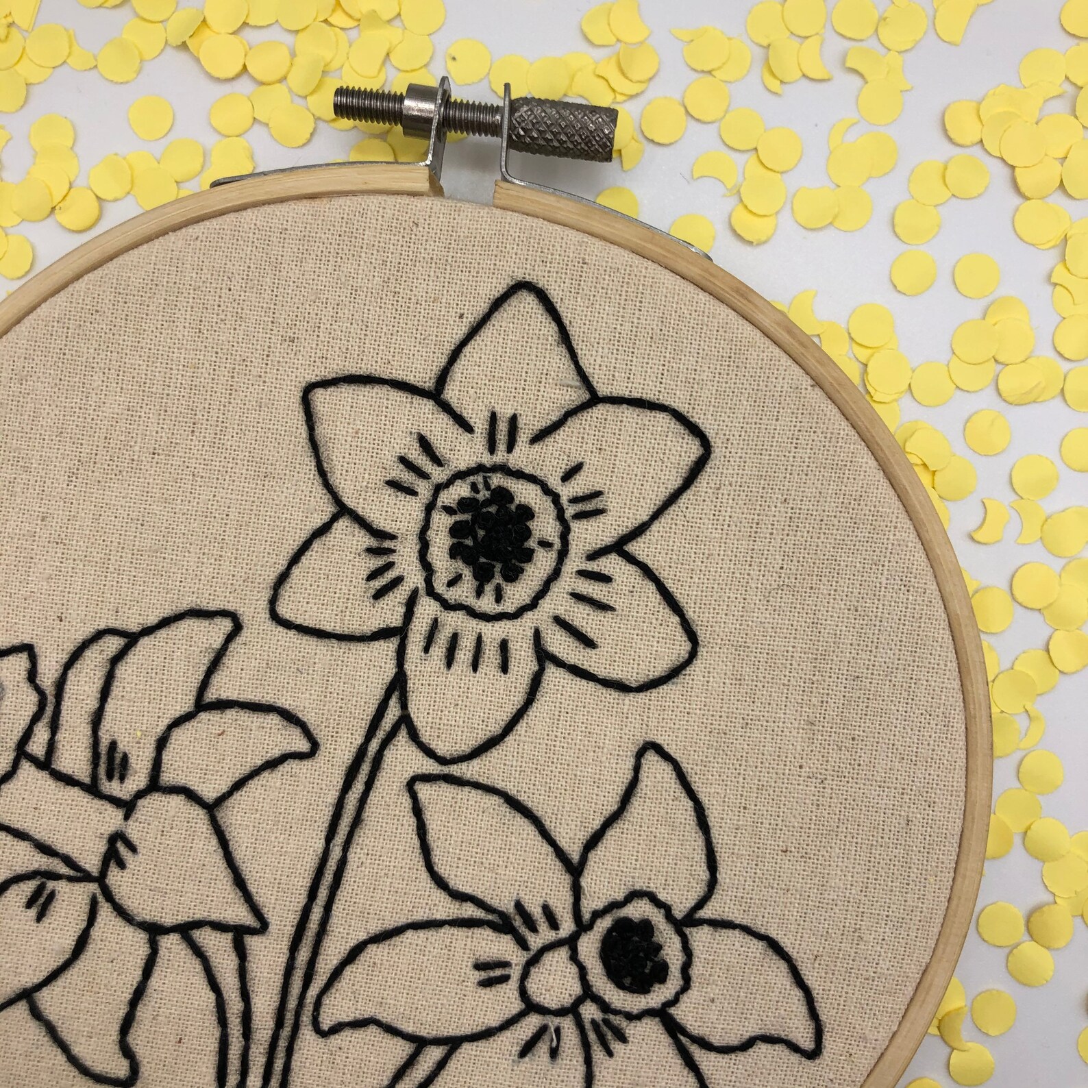 Daffodil Handmade Embroidered 5 Hoop St Davids Day Welsh Etsy