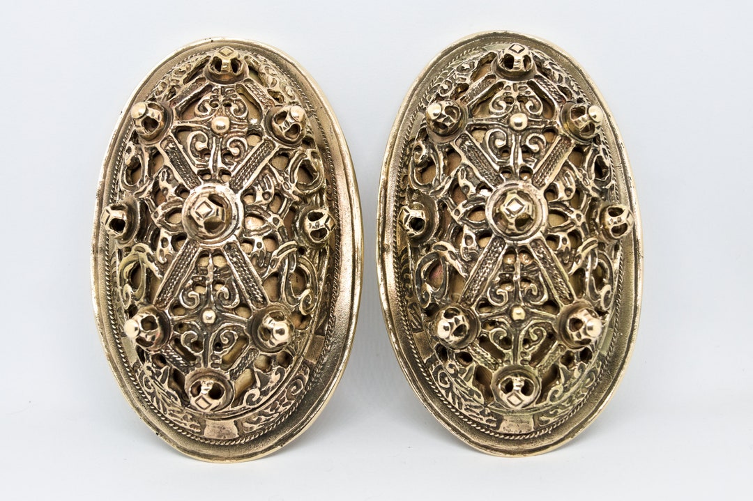 Viking Oval Brooches With Riveted Bosses Etsy