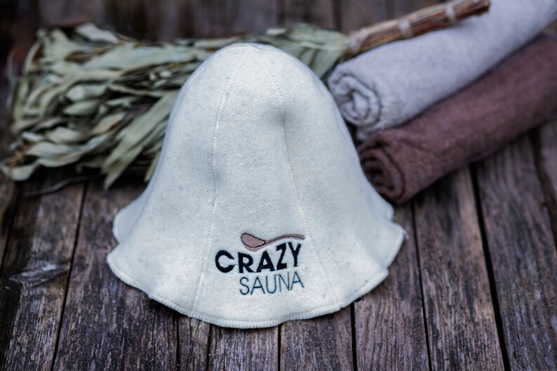 2 Units Set of Natural Wool Sauna Hat / Cap onecolour. Etsy