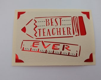 Best teacher ever card, end of term, end of year, school, nursery, thank you, goodbye
