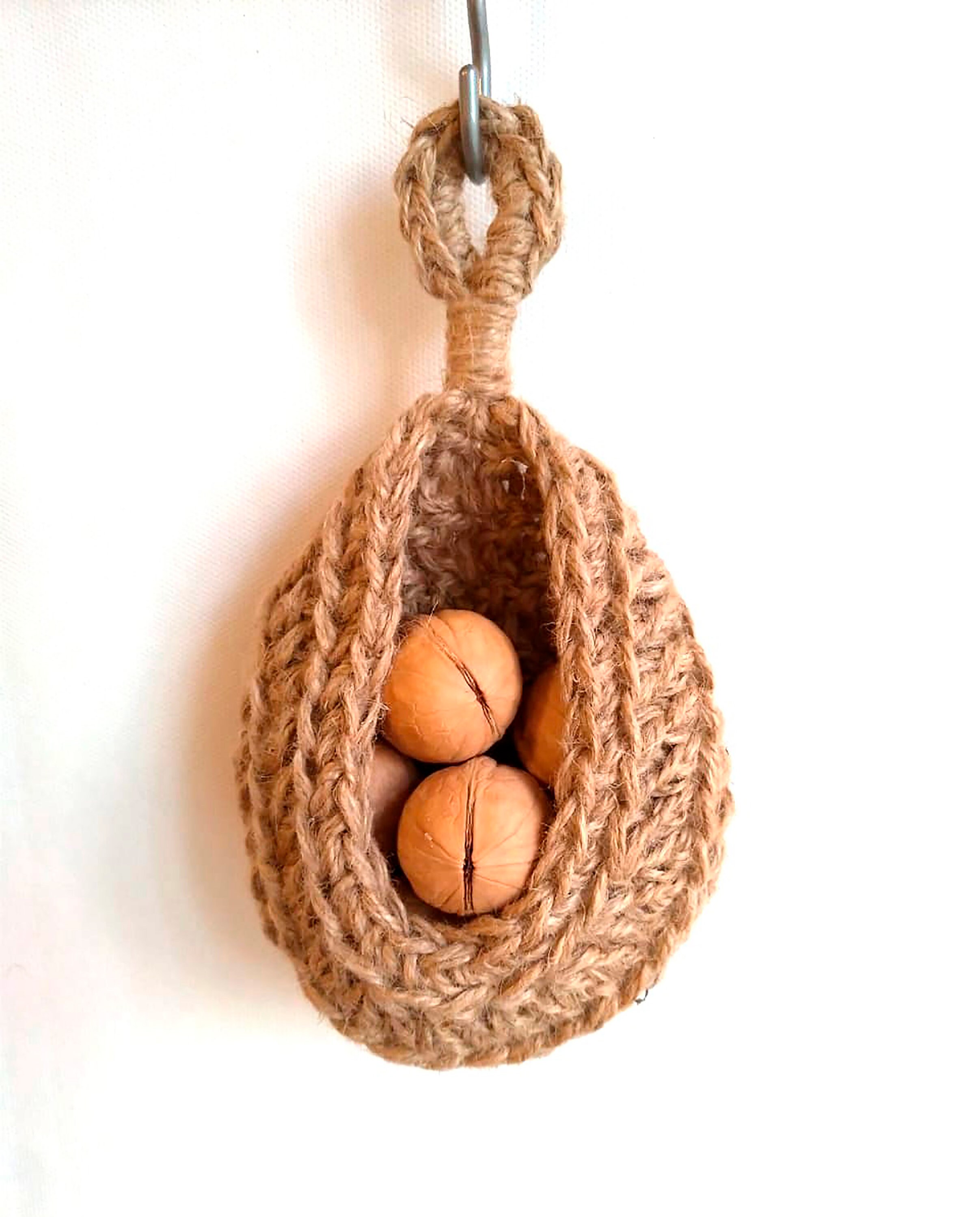 Hanging Jute Basket/ Set of Two/garlic Holder/kitchen Wall Etsy