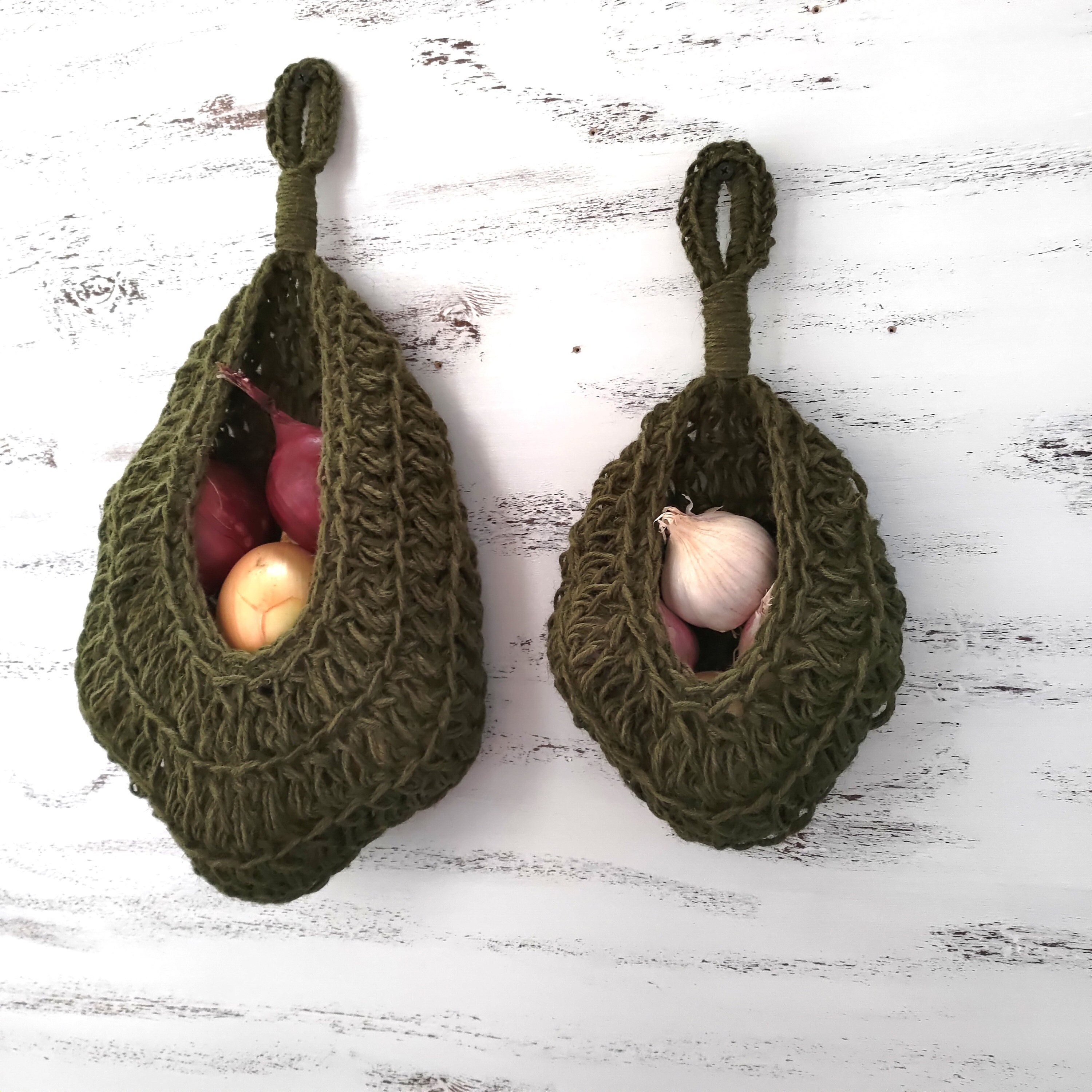 Gemüse aufbewahrung Grüner Hängekorb 2er Set Körbe | Etsy