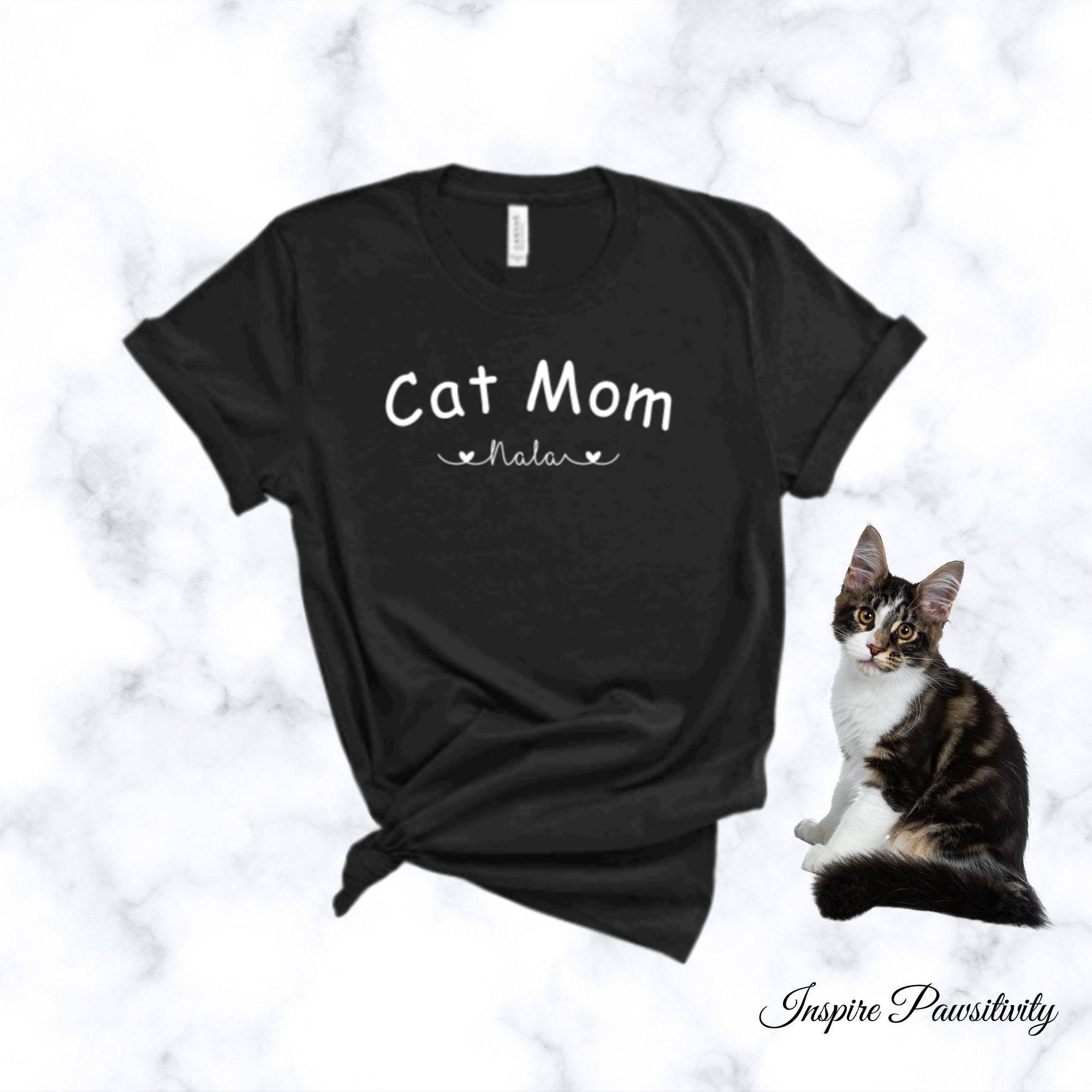 Personalized Cat Mom Shirt with your Cat's name Cat Mom Etsy