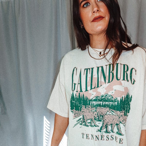 Gatlinburg TN Oversized TShirts | Vintage 90's Tennessee State Park | Graphic Tees for Women | TShirt Dress | Vintage Graphic T Shirt