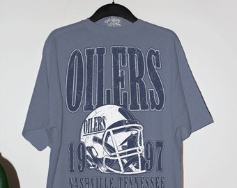 theclandestineshop Vintage 90s Oilers Football Oversized Tshirt | Nashville Tennessee Titans Retro Football T Shirt | Nashville Game Day Graphic Tee