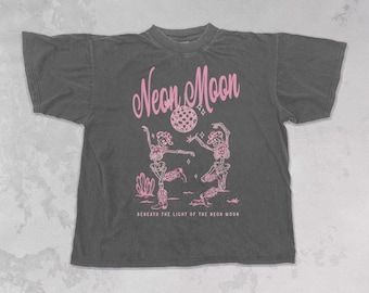 Neon Moon Dancing Skeletons Boxy Cotton TShirt | Country Western Apparel | 90s Country Shirt | Western Graphic Tee | Brooks and Dunn T Shirt