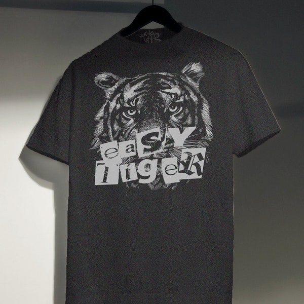 Easy Tiger Oversized TShirt | Band Graphic TShirt | Graphic Tees for Women | Vintage Inspired Oversized Graphic Tee | Roaring Tiger T Shirt