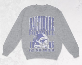 Vintage 90er Jahre Baltimore Football Oversized Sweatshirt | Baltimore Maryland Retro Fußball Rundhalsausschnitt | Baltimore Game Day Sweatshirt
