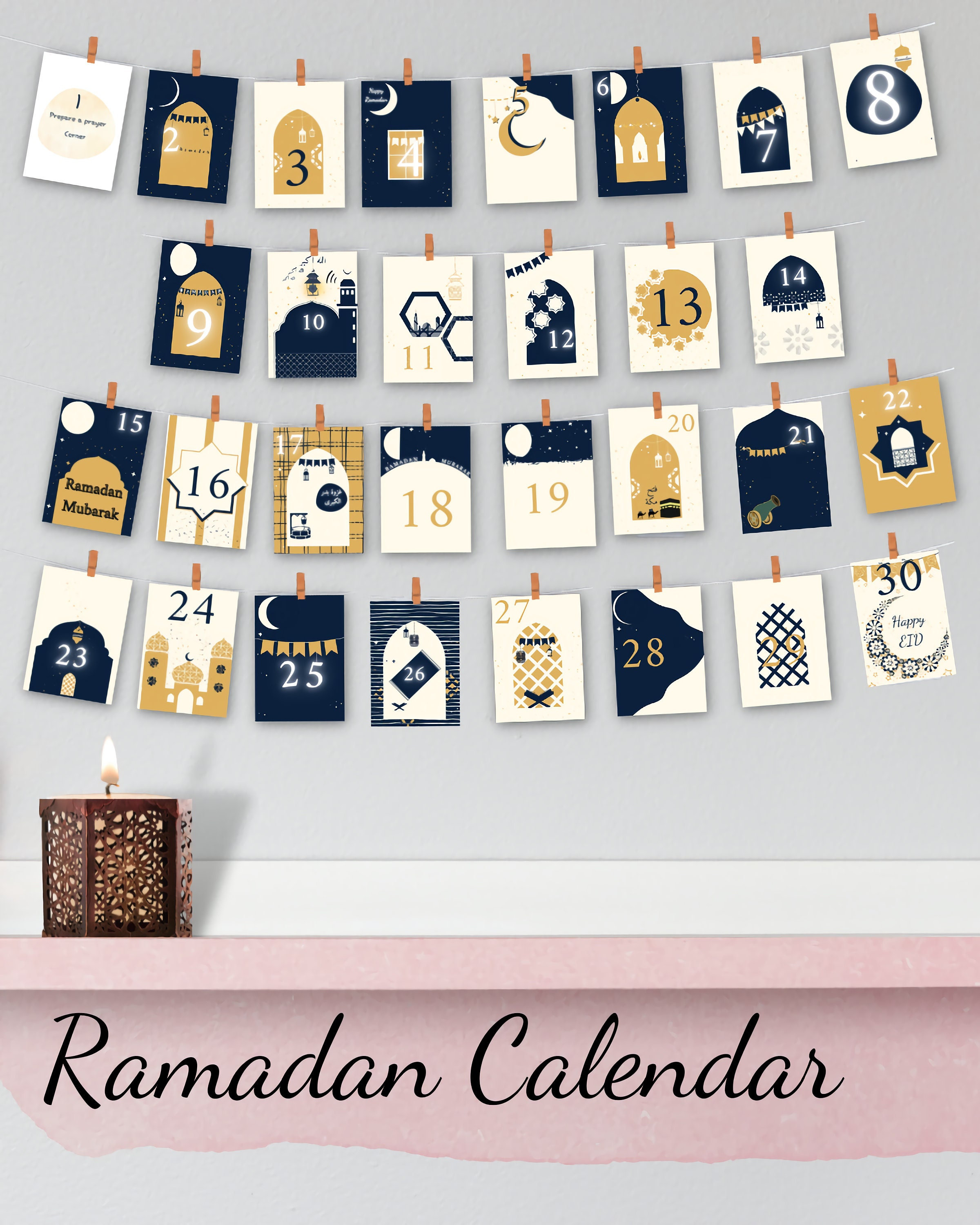 Large Ramadan Advent Calendar Colouring with Crayons - Chocolate Square New  2023