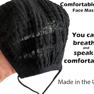 2- Pack Single Layer Cotton Face Mask - Super Soft and Comfortable! Lightweight Muslin Mask Cool Opaque Adult Child Men Women Sheer Mask