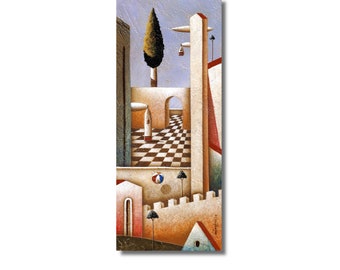 Dipinto cm 24x10 olio e acrilico su tavola di Carlo Mirabasso