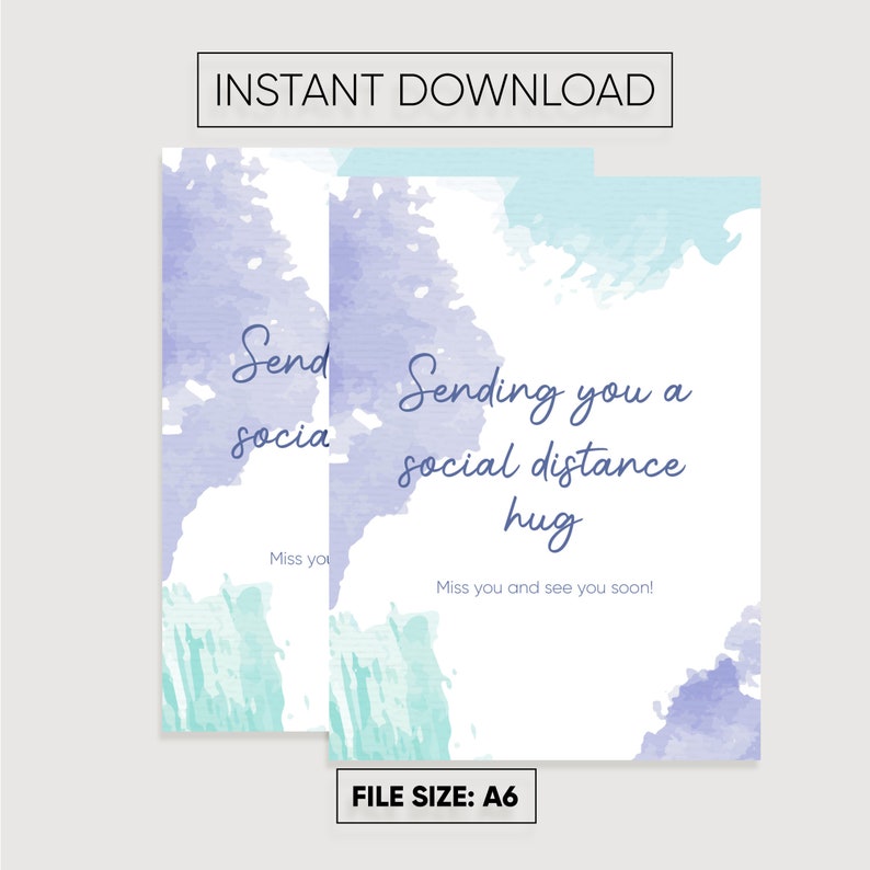 Social distance greeting card Printable Digital download | Etsy