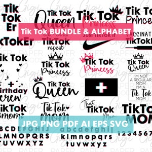 Tik Tok style Alphabet SVG + Tik Tok SVG SUPER bundle, Tik tok font, Tik tok svg, best of tik tok svg designs, tik tok birthday, princess