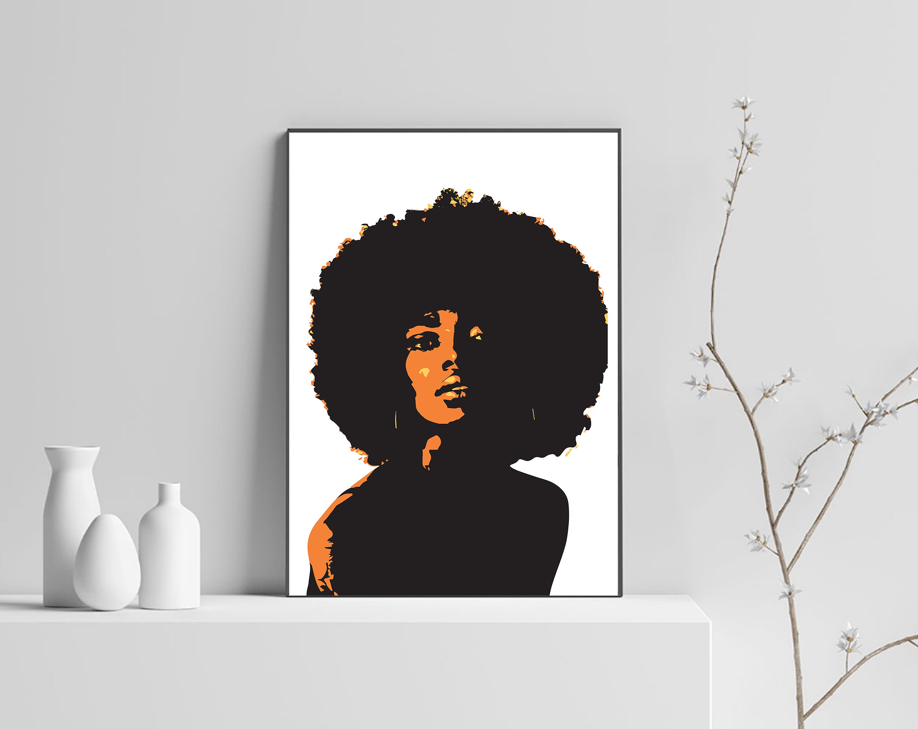 African American Wall Art Afro Woman Black Woman Wall Art | Etsy