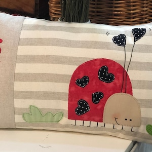 Personalized cushion &quot;ladybug&quot;