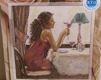 Cross-stitch kit "Rose and Wine"