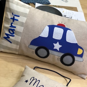 Personalized &quot;police car&quot; cushion