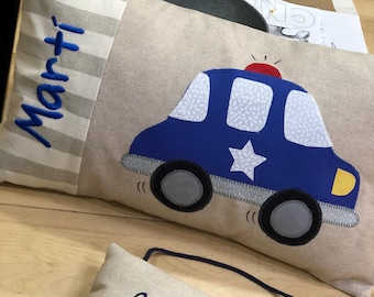 Personalized "police car" cushion