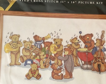 Cross stitch kit &quot;Teddy Bear Band&quot; by Design Works #9625