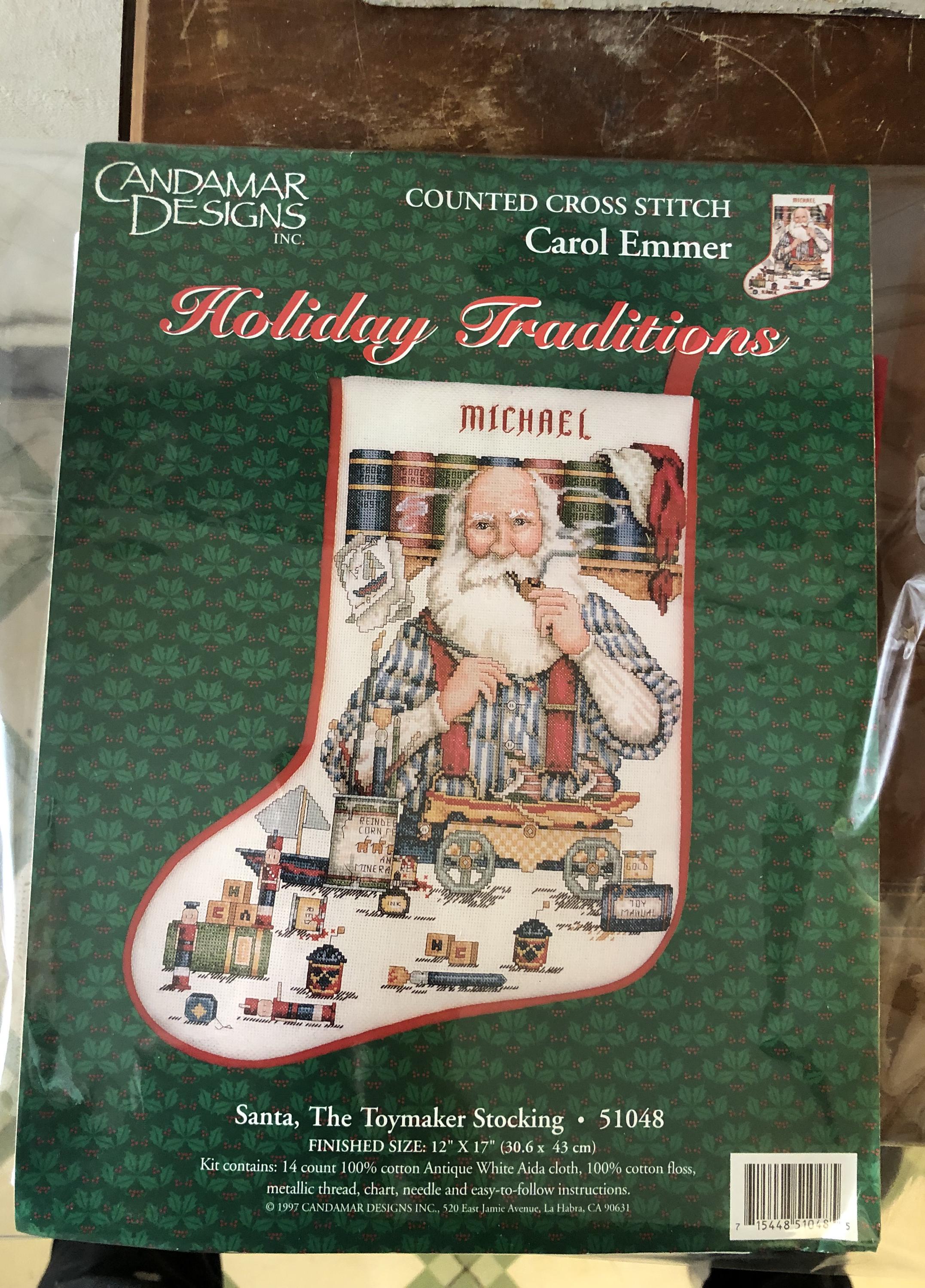 Cross stitch kit "Santa, The Toymaker Stocking" by Candamar Designs 51048