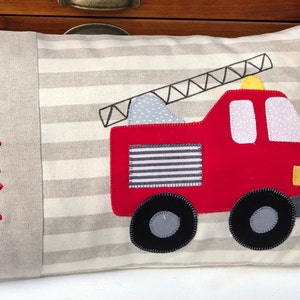 Personalized &quot;fire truck&quot; cushion