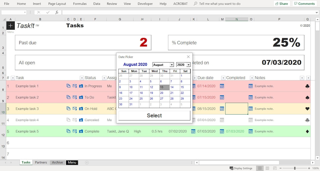 Task!t - Excel Template Task Manager (kanban Board) - Etsy