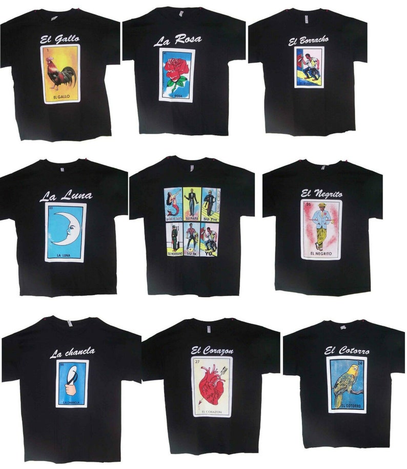 Loteria T Shirts Mexican T Shirts Assorted Styles 6 Pc Lot Etsy