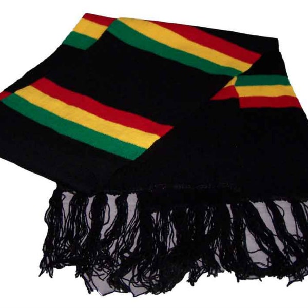Reggae Rasta Knitted Fall/Winter Scarves Uni-Sex Style  *FREE  USA  Shipping*   ( 46102)