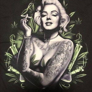 Marijuana  T-Shirt & Marilyn Monroe T-Shirt  US Screen Printed  - Men's Sizes - Uni-Sex Style -- FREE  USA Shipping -- (MarTs125SI) *