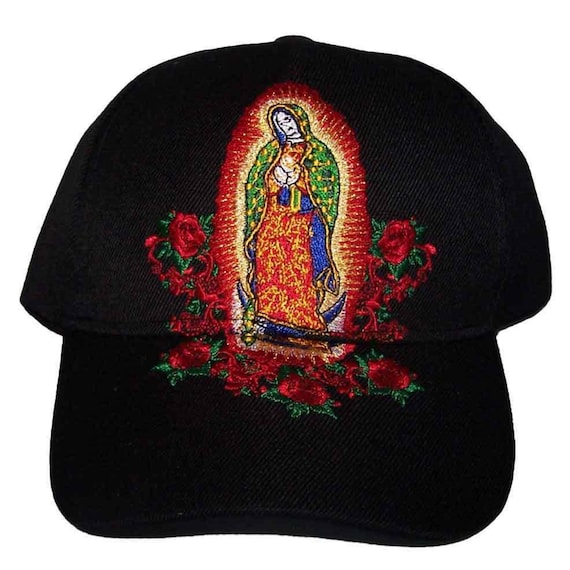 Virgin of Guadalupe Baseball Cap Embroidered Black Color - Uni-Sex Style -  FREE USA Shipping-- (CCap103B)