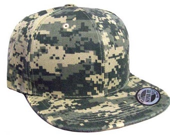 Snapback Flat Brim Military Style Baseball Caps - Digital Camo - Uni-Sex Style *ENVÍO GRATIS USA* (7506C3)