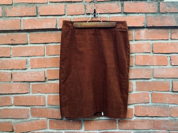 1970s Corduroy J.Crew Birkin Rust Skirt