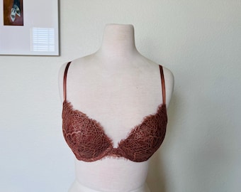 32D Dream Angels Victoria’s Secret Shimmer Push Up Bra Excellent Condition Caramel KISS Brown