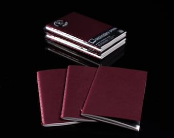 Premium Softcover Pocket Notebook/Journal - 3-pack - Maroon Cover - Lined