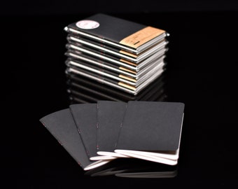Basic Handmade Pocket Notebook 3-Pack: Black Lined Journal