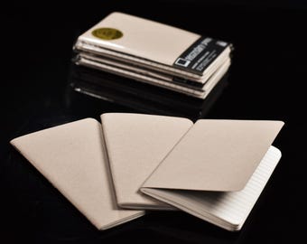 Basic Handmade Pocket Notebook 3-Pack: Concrete Lined Journal