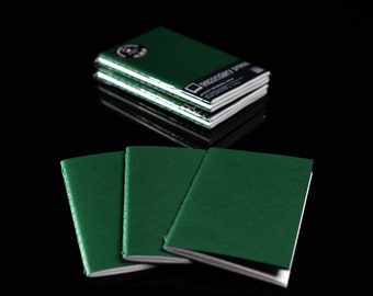 Premium Softcover Pocket Notebook/Journal - 3-pack - Forest Green Cover - Lined