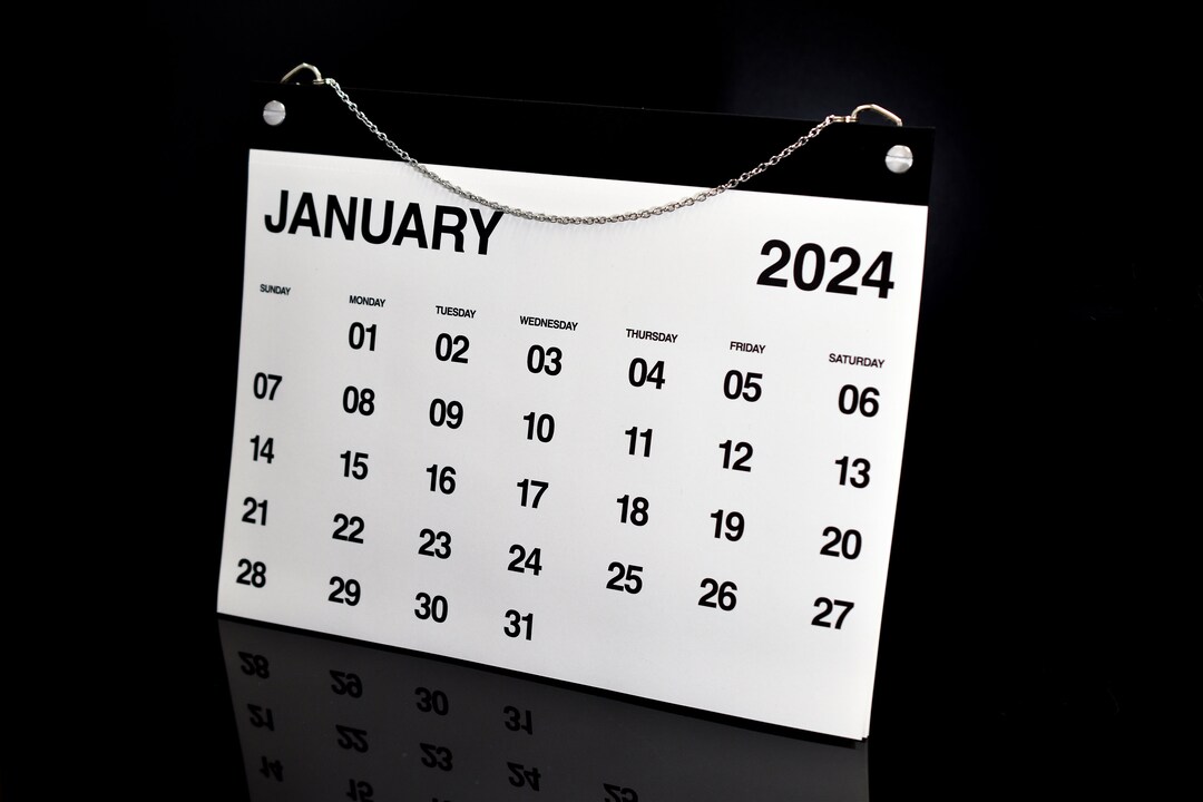 2024 12month Hanging Wall Calendar 8.5 X 11 White Etsy