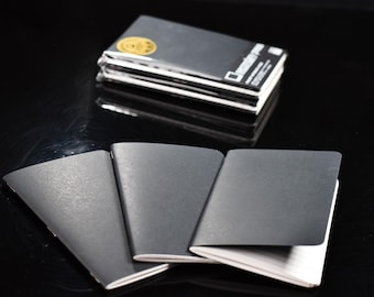 Basic Handmade Pocket Notebook 3-Pack: Black Lined Journal