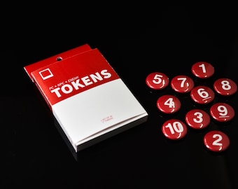 Character Tokens - Red w/ White Numbers - PC/NPC/Enemy TTRPG Tokens