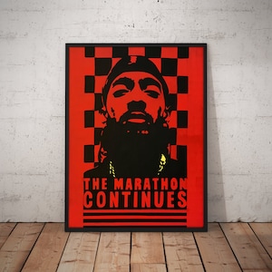 Nipsey Hussle TMC The Marathon Continues Art Poster, Canvas Print, Hip Hop Portrait, Home & Wall Decor