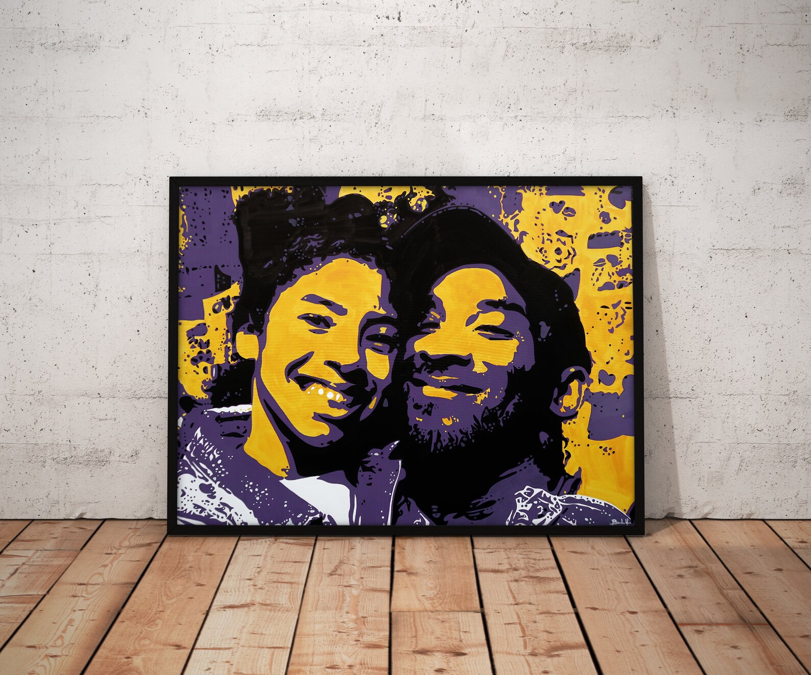 Kobe and Gigi Art Poster Canvas Print NBA Portrait Home & | Etsy