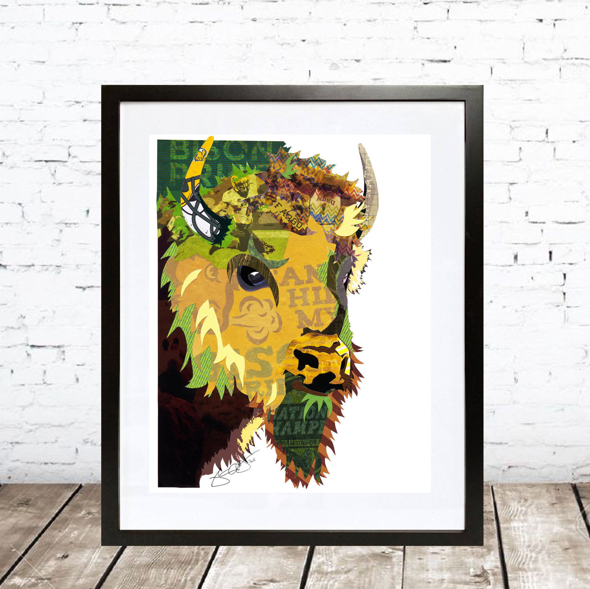 NDSU Bison Art Print - Football Art - North Dakota Fan Art - College Football - Team Pride